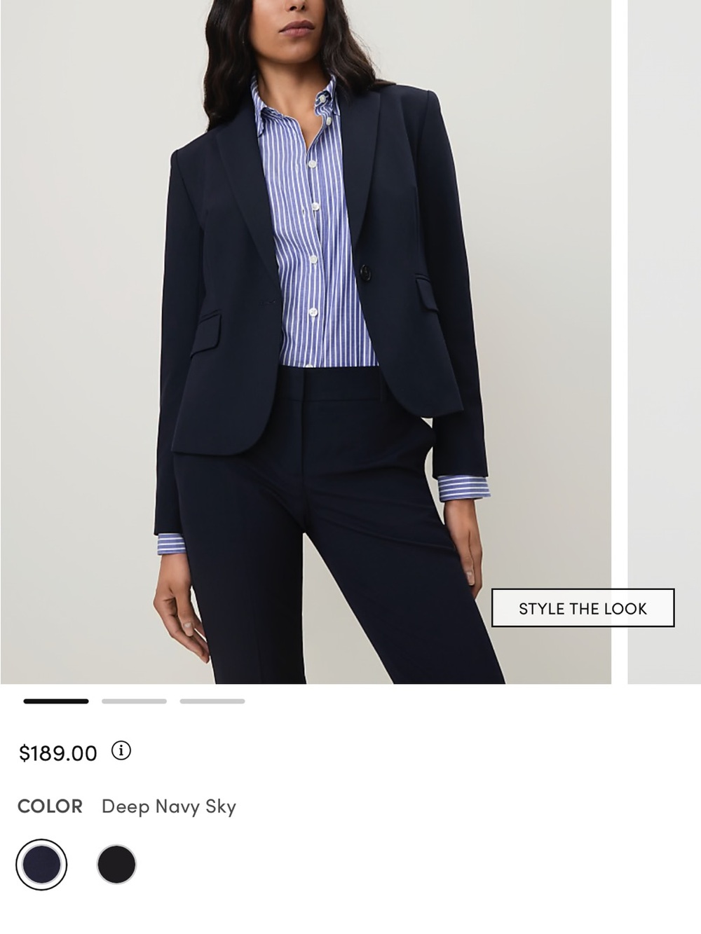 Ann Taylor Deep Navy Tailored Blazer and pants- suit